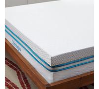 Linenspa Surmatelas 160 x 190 cm Memoire de Forme | 10cm Epaisseur| Avec gel rafraîchissant et housse lavable à fermeture éclair | Oeko-Tex | 2 personnes, Blanc