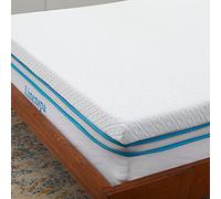 Linenspa Surmatelas 90 x 200 cm Memoire de Forme | 7cm Epaisseur| Avec gel rafraîchissant et housse lavable à fermeture éclair | Oeko-Tex | 1 personne, Blanc