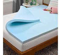 Linenspa Surmatelas en Mousse à mémoire de Forme de 5,1 cm, Bleu infusé de Gel, certifié CertiPUR-US