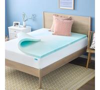 Linenspa Surmatelas en Mousse à mémoire de Forme en Gel tourbillonnant, Bleu, Double XL