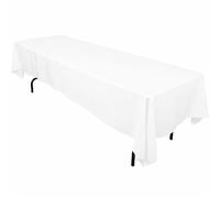 LinenTablecloth Nappe rectangulaire en Polyester Blanc 152,4 x 326 cm