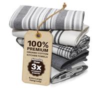 LinenWeave Lot de 5 torchon Cuisine - 100% Coton 45 x 70 cm - Torchon Super Absorbant - Torchon Vaisselle Lavable en Machine - Torchons de Cuisine