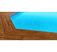 Liner 75/100 Rectangulaire Fond Plat bleu clair frise mosaïque