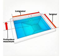 Liner 75/100 Rectangulaire Tronc pyramide bleu foncé frise mosaïque