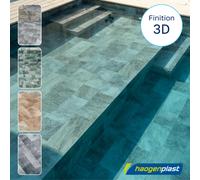Liner armé 3D Stonetile Haogenplast - Elégance - 1,65 x 25 m