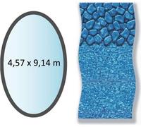 Liner boulder forme ovale 4,57x9,14m pour piscine hors sol - Swimline - LI1530SBO -