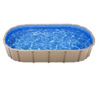 Liner ovale pour piscine, 360 x 623 cm, liner UniBead pour piscine avec une hauteur de paroi de 120 cm, vinyle épais de qualité supérieure, installation facile avec rustines anti-fuites, pour piscines