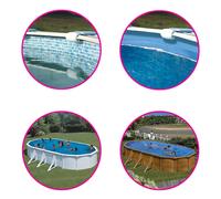Liner pour piscine acier Gre ovale fixation avec profil d'accrochage - 5,00 x 3,00 x h1,32m - Bleu uni