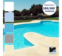 Liner PVC armé Alkorplan 1000 Standard Uni (150/100e) - Bleu Clair - 1,65 x 25 m
