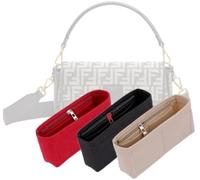 LinerLink Sac de rangement pour baguette Fendi de taille moyenne (27 x 15 x 6 cm) (beige, style B : fermeture éclair latérale)
