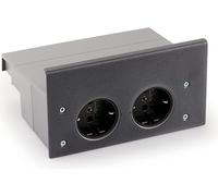 Linero MosaiQ eBoxx-Set Application de prises en noir graphite / Prises de courant / Système de rails / Kesseböhmer