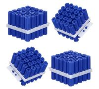 Lineshading Lot de 100 ancrages extensibles en plastique pour béton de 1,6 cm x 3,8 cm pour vis #14 ou vis tire-fond 1/4 bleues, ancrages de cloison sèche pour murs creux, carrelage, ciment et boulon