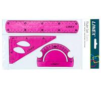 LINEX Kit de géométrie 3 pièces rose