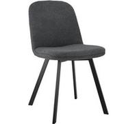 LINFE Chaise de salle à manger, lot de 2, tissu Teddy Bear, chaise rembourrée avec dossier, pour salle à manger et salon, 44 x 41 x 84 cm, noir gris noir gris G