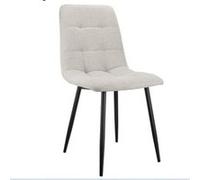 LINFE Chaise de salle à manger, lot de 4, chaise remBrightake bourrée avec dossier, revêtement en tissu, pieds en fer noir, 44x41x86 cm, gris clair Gris clair G