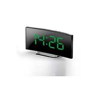 LINFE Réveil multifonctionnel à LED avec miroir, horloge miroir avec affichage de la température et de la date, détection automatique, vert