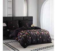 Linge de lit en coton 160x200 motif prairie fleurie