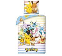 Pokémon Housse de Couette 140x200 + Taie 70x90 100% Coton Cadeau