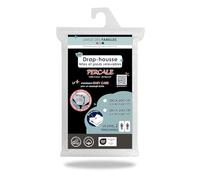 Linge des Familles - Drap Housse 2x80x200 - pour Lit Articulé 160x200 TPR - 100% Coton Percale - Blanc - Grand Bonnet 30 cm - Elastique Tout Autour - Label Oeko-TEX® Standard 100 - Made in Europe