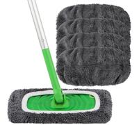 Lingette serpillère Swiffer - 4 pièces Gris microfibre réutilisable compatible Sweeper lavable usage humide/sec sol dom Étiquette