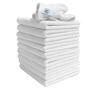 Lingettes De Nettoyage En Microfibre Weddecor - Lot De 10 Blanches 40x40cm | Chiffons Ultra Doux Et Réutilisables Pour Cuisine Et Voiture | Lingettes Absorbantes Multi-Usages Sans Traces