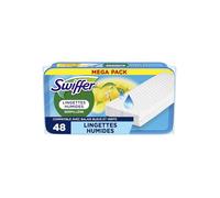 Lingettes Humides Pour Balai Attrape-Poussière 48 Lingettes Humides Parfum Citron Frais Attrape Et Retient 3x Plus de Poussière