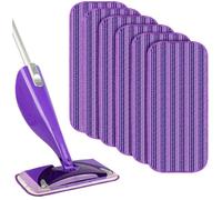 Lingettes Reutilisable pour Swiffer WetJet 6 Packs,Tampon à vadrouille réutilisable,Mop Pads en Microfibres pour Nettoyer et frott
