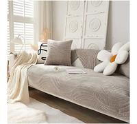 LINGKY Housse Canapé d'angle 4/3/2/1 Places Couvre Canapé avec Accoudoirs Housse de Canapé en Velours, Protège Canapé Anti-Taches en Forme de L, Protecteur de Canapé (Taupe,90x180cm)