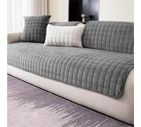 LINGKY Housse de Canapé en Flanelle - Housse de Coussin de Canapé, Housse Canapé d'angle 1/2/3/4 Places pour Canapé Sectionnel, Housse de Canapé en Forme de L (Gris,70x210cm)