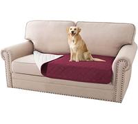 LINGKY Housse de Coussin de Canapé Matelas Chien Housse de Canapé 100% imperméable Protège Canapé Antidérapant Matelassée Mobilier Protecteur Contre l'usure et Les Fissures (Vin Rouge,89x157 cm)