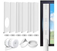 LINGKY Kit de Fenêtre Climatiseur Mobile, Kit de Glissière de Fenêtre Climatiseur Portable, Kit Calfeutrage Fenêtre Coulissante Climatiseur Mobile avec Adaptateur de Tuyau Universelle