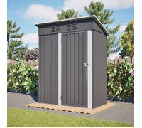 LINHOO Abri de Jardin 152x84x182 cm Gris Foncé, Remise à Outils 1,27 m² avec Porte Verrouillable, Sans Fenêtre