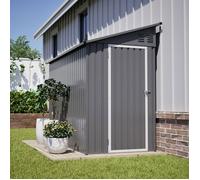 LINHOO Abri de Jardin Métal 4x8 ft avec Porte Verrouillable et Aérations, Rangement Outils Extérieur, Gris