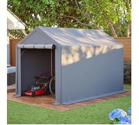 LINHOO Abri de Jardin Multifonction 296x190x200 cm Gris Foncé, Garage Vélo et Tente de Rangement pour Outils