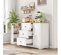 LINHOO Buffet de Rangement avec Tiroirs et Portes, Grand Espace de Rangement, Meuble de Salon Moderne