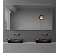 LINHOO Miroir de Salle de Bain 60x100 cm Sans Cadre avec Coins Arrondis, Fixation Horizontale ou Verticale, Verre Anti-Explosion