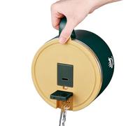 Linhubily Bol à nouilles - avec trou de drainage anti-brûlure, grand plat avec couvercle et poignée, doublure en acier inoxydable, bol à soupe, bol à soupe, pour petit déjeuner, céréales, avoine