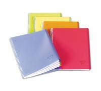 Cahier spirales Clairefontaine Linicolor A5 17 x 22 cm - grands carreaux - 100 pages