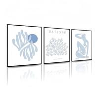Linilioart Matisse Lot de 3 affiches abstraites Henri Matisse - Décoration murale - Feuilles de plantes - Images esthétiques pour chambre à coucher et salon - Sans cadre (20 x 25 cm)