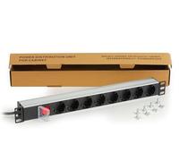 Link LKMP08S - Multiprise de Rack 19", 8 Prises SCHUKO avec Interrupteur fiche SCHUKO 16A - ELETTES RÉVERSIBLES 180°
