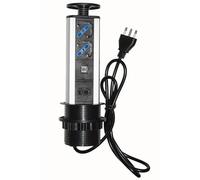 LINK lkmpt02 multiprise de Table à Disparition avec 2 Prises 16 A Femelle ita/schuko, 1 RJ45, 1 RJ11, 2 USB