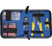 LINK LKMS09, Testeur de câbles torsadés, connecteurs RJ-11, RJ-12, RJ-45, Couleur : Noir, Bleu, Rouge, Jaune, Longueur : 220 mm, 170 mm, 50 mm