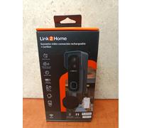 Link2Home Sonnette vidéo connectée – Ouvre-porte vidéo intelligent Wi‑Fi rechargeable + carillon