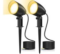 LINKE Spot LED Extérieur Jardin avec Piquet 20W, 2 Pack 1880LM Blanc Chaud 2700K, Aluminium Solde, Étanche IP66, Éclairage Extérieur LED à Piquer pour Jardin, Cour, Arbre, Pelouse, Plantes, Chemin