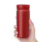 Linkidea Bouteille d’eau mini 200 ml, acier inoxydable isolé sous vide pour boissons chaudes & froides, anti-fuite, s’adapte à la main, sac et poche (Rouge)