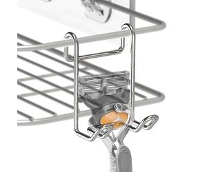 Linkidea Crochets pour étagère douche, montage mural en acier inoxydable, organisateur pour luffa, brosse corporelle, rasoir, éponge bain, serviette, rangement salle bain anti-rouille, argent, pack 4