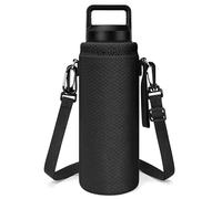 Linkidea Étui pour Bouteille avec Sangle, Compatible avec Bouteille Yeti Rambler 26 oz, Sac bandoulière pour Bouteille, Noir