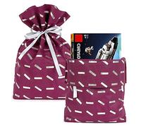 Linkidea Lot 4 sacs cadeaux réutilisables avec cordon serrage, anniversaire, Noël, vacances, sac fourre-tout en tissu non tissé, sac cadeau pour fête d'enfants, compatible avec les jouets LEGO（M）