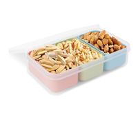 Linkidea Lot de 1 mini-boîtes à goûter avec 3 compartiments amovibles, boîte de préparation alimentaire réutilisable,compatible réfrigérateur, micro-ondes et lave-vaisselle(Capacité unitaire : 4,5 oz)