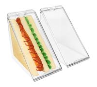 Linkidea Lot de 2 boîtes à sandwich triangulaires avec couvercle, boîtes à charcuterie avec couvercles transparents pour le rangement des sandwichs, boîtes de rangement portables pour pique-nique,